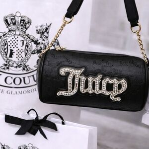 JUICY COUTURE Black String of Pearls SHOULDER BAG